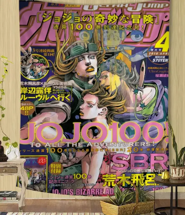JoJo Bizarre Adventure Retro Tapestry - Hippie Flower Wall Hanging