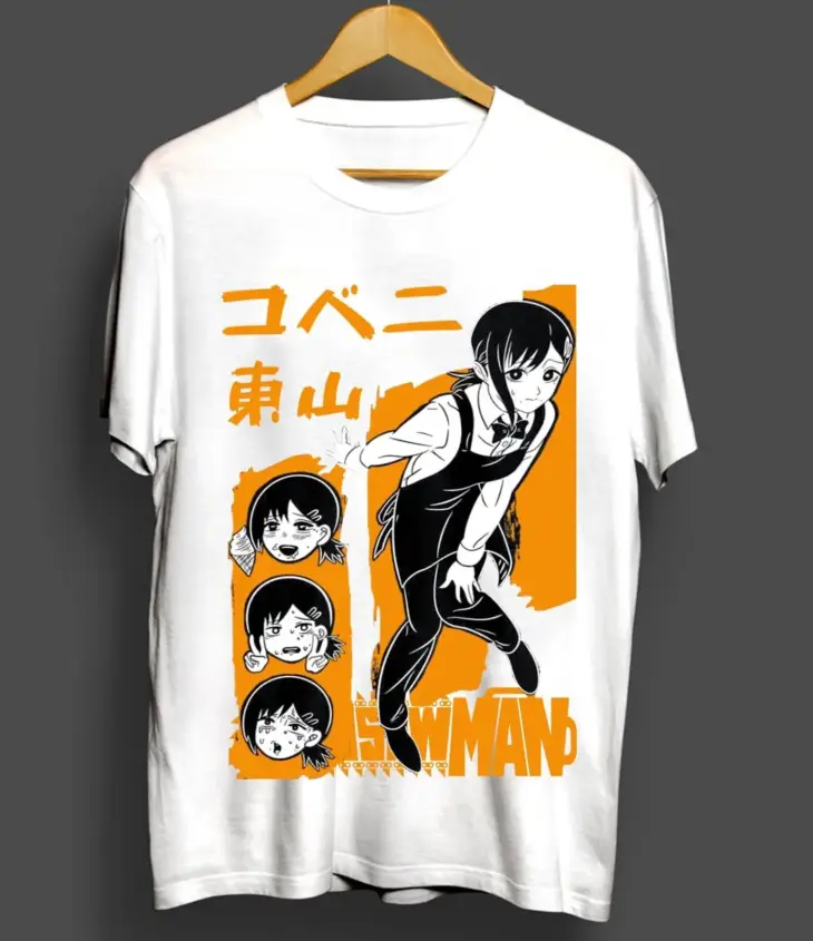 Kobeni T-Shirt Denji & Makima Chainsaw Man Pochita Horror Anime Shirt All Size - Image 6