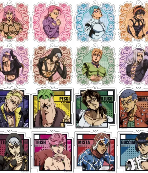 Anime JoJo's Bizarre Adventure Giorno Giovanna Bruno Buccellati Cosplay Costume Pendant Props Acrylic Keychain Keyring Xmas Gift 1