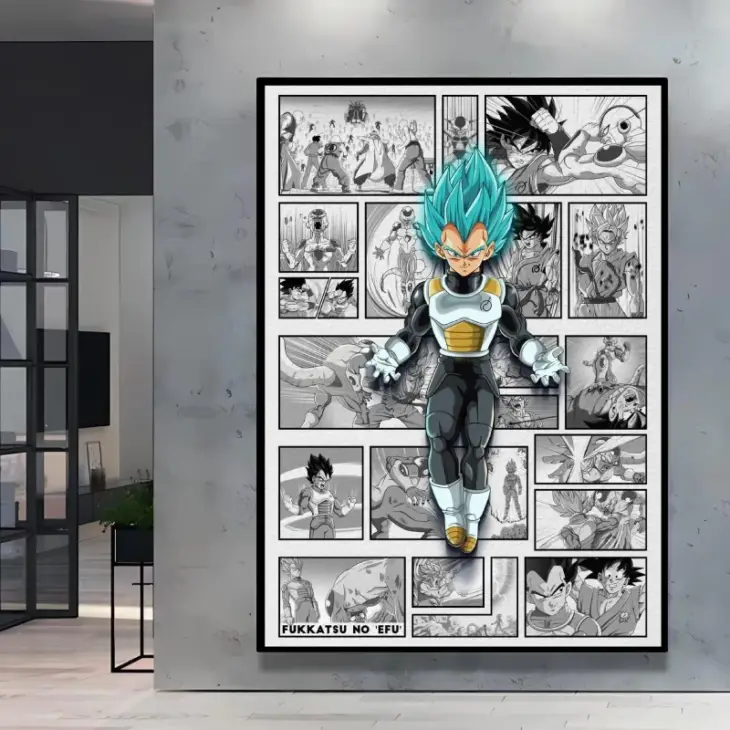 Canvas Painting Dragon Ball  Vegeta Son Goku Anime Characters Aesthetic Poster Room Home Decoration Paintings Birthday Gifts - Image 2