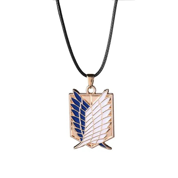 Attack on Titan Anime Necklace Wings of Liberty Cosplay Alloy Pendant Shingeki No Kyojin Leather Chain Man Anime Accessories - Image 6