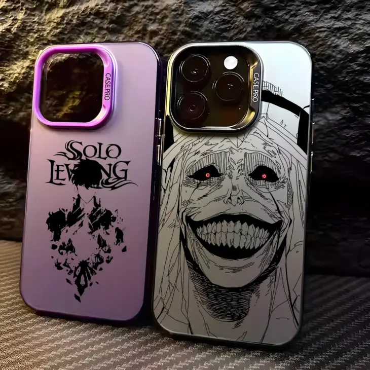 Solo Leveling Aurora Metallic iPhone Case - Premium Design