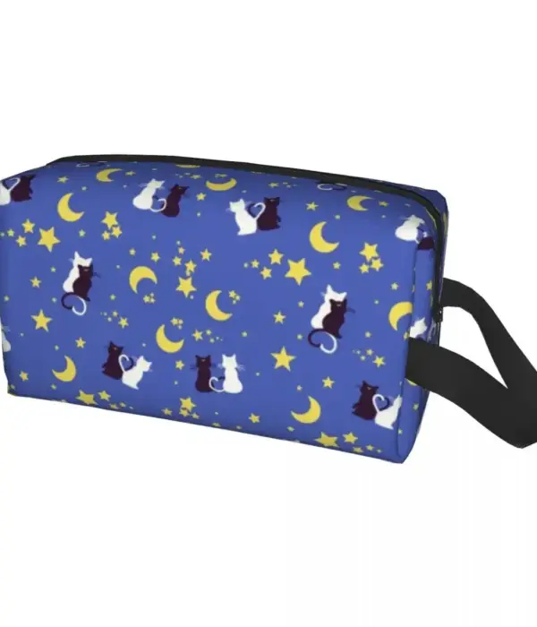 Custom Sailors Moon Toiletry Bag for Women Moon Kitties Cosmetic Makeup Organizer Ladies Beauty Storage Dopp Kit Case 1
