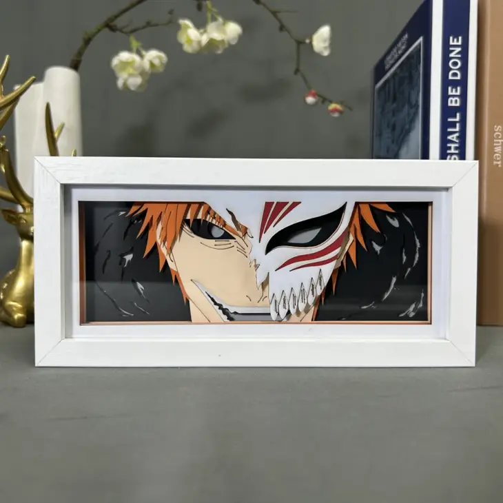 Anime Led Light Bleach Lamp For Room Decor Paper Cut Shadow Box Birthday Gift Bedside Nightlight Manga Light Box Ichigo Kurosaki - Image 2