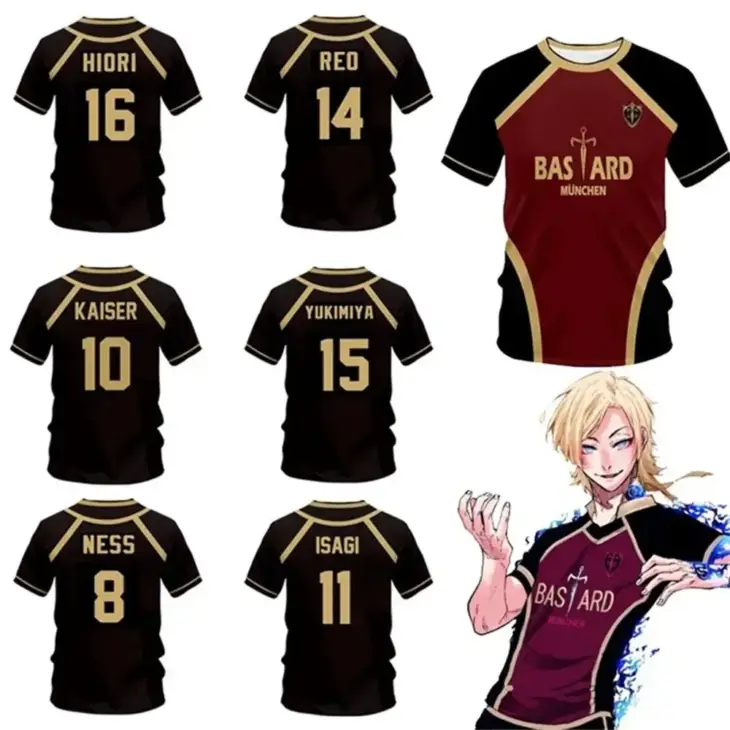 Blue Lock Anime Jersey Graphic T Shirts Men Bastard Munich Soccer Cartoon Summer Unisex Printed T-shirt Training Sports Tops - Image 6
