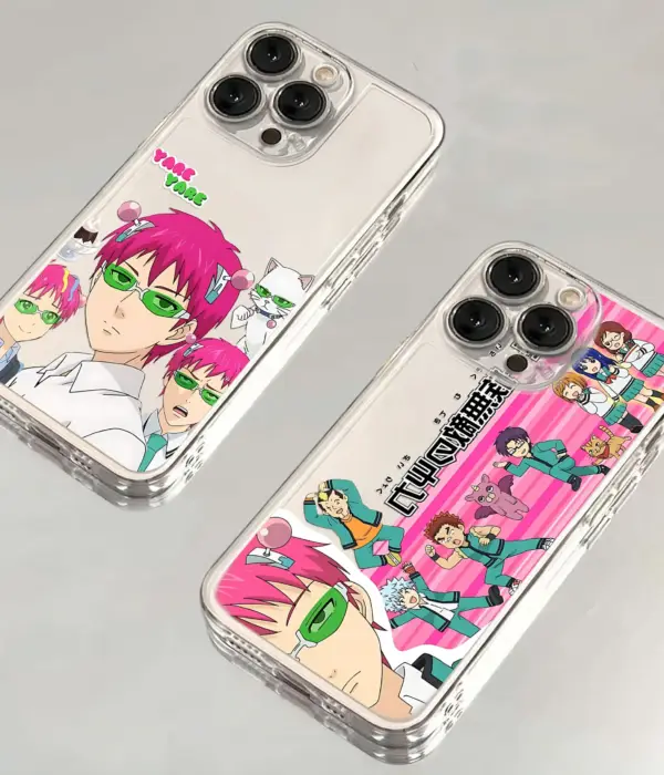 Saiki Kusuo Phone Case For iPhone 16 15 14 13 12 11 Mini Pro Max X XR XSMax 7 8 Plus SE20 Transparent Cover 1
