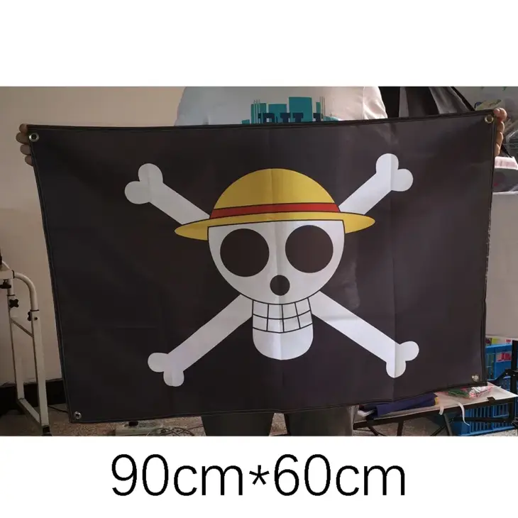 Anime One Piece Pirate Skull Flag Home Bedroom Wall Decor Banner Painting Luffy Straw Hat Pirates Flag Toys for Children Gift - Image 2