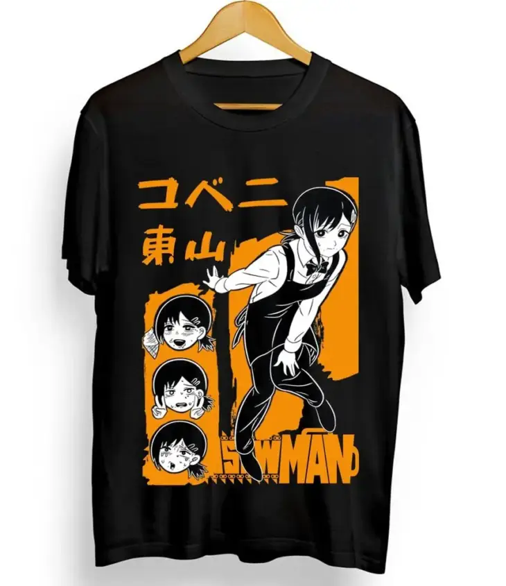 Kobeni T-Shirt Denji & Makima Chainsaw Man Pochita Horror Anime Shirt All Size - Image 2