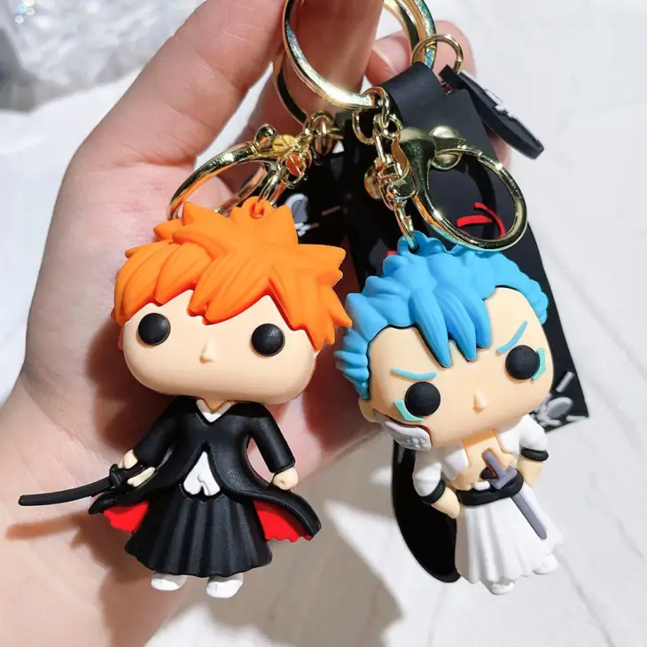 Anime Bleach Keychain Cosplay Kurosaki Ichigo Silicone Pendant Keyring Car Backpack Key Holder Accessories for Fans Quality Gift - Image 4