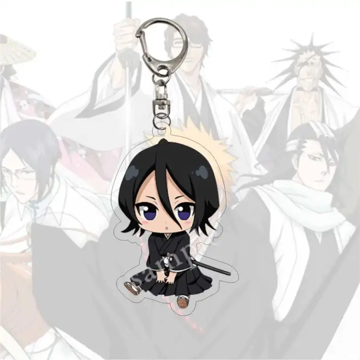 Japan Anime Bleach Cosplay Keychain For Men Women Pendant Keyring Cartoon Print Acrylic Key Chain Ring  Jewelry Wholesale Gift - Image 5