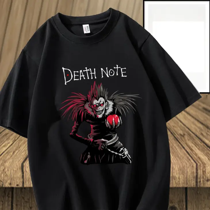 2024 New Men's and Women's Anime Leisure Outdoor 2D Print Death Note Pattern Popular Fashion T-shirt