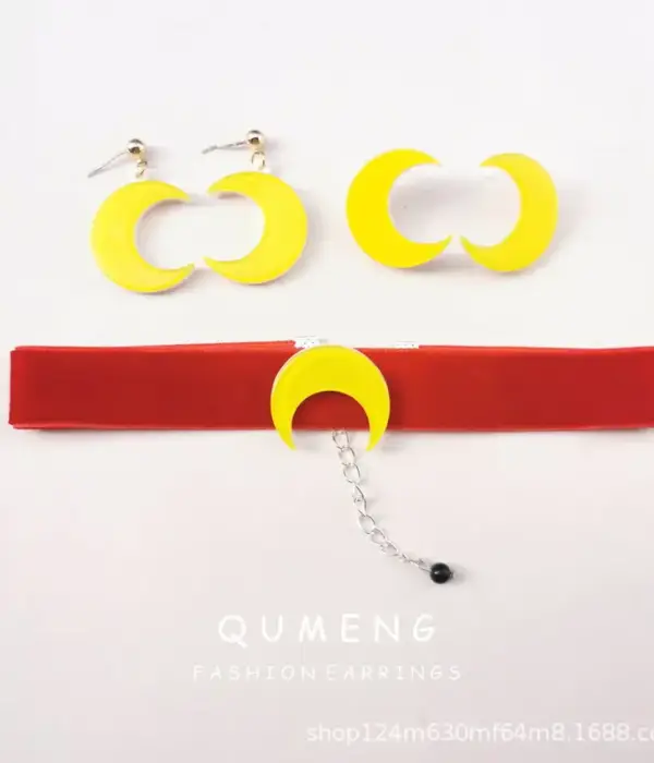 Moon Clothing Necklace Collar Velvet Belt Role-playing Anime Clothing Accessories Props Sailor Moon  Cosplay 1