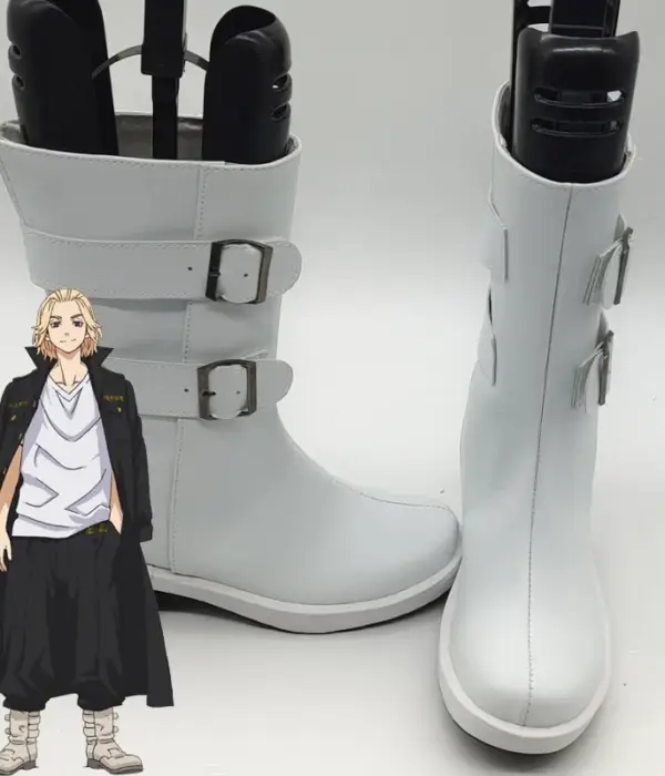 Anime Tokyo Revengers Sano Manjiro Mikey Cosplay Shoes Adult Unisex High White Boots Halloween Costume Party Carnival Props 1