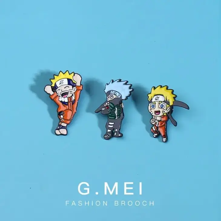 3pcs 1set Anime NARUTOS Hatake Kakashi Cosplay Costume Props Metal Badge Lapel Pin Alloy Backpack Brooch Accessories Fans Gift