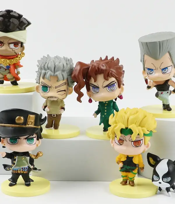 6Pcs/set Jojo bizarre adventure Figures Q Version Guido Mista Giorno Giovanna Dio Pvc Toy Model Anime Dolls Toys 1