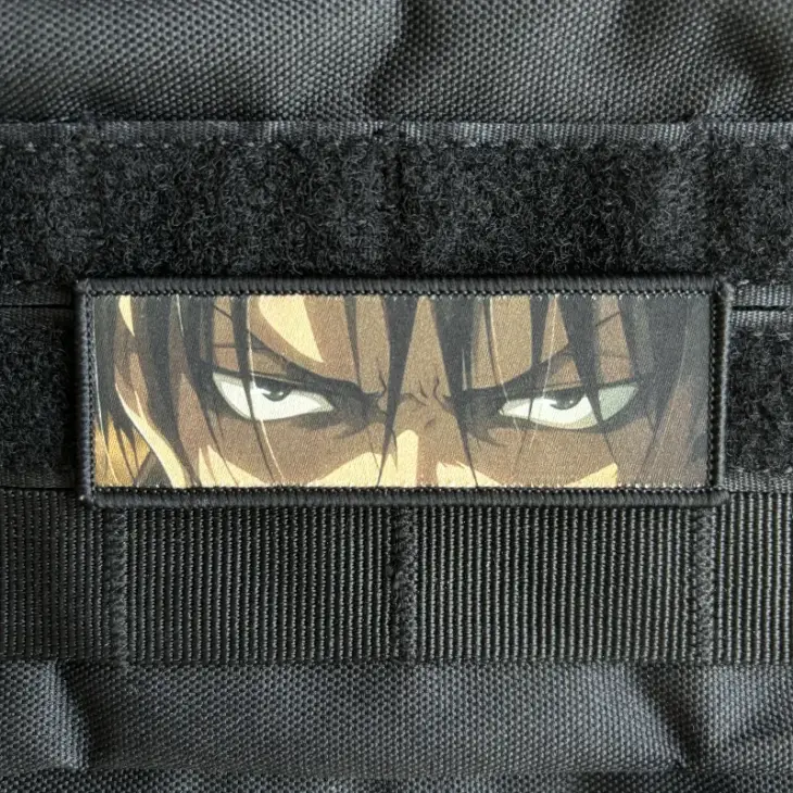 Attack on Titan Levi Ackerman Eyes Morale Badge Hook & Loop Anime Patch Printing Commander Tactical Backpack Sticker Appliques - Image 2