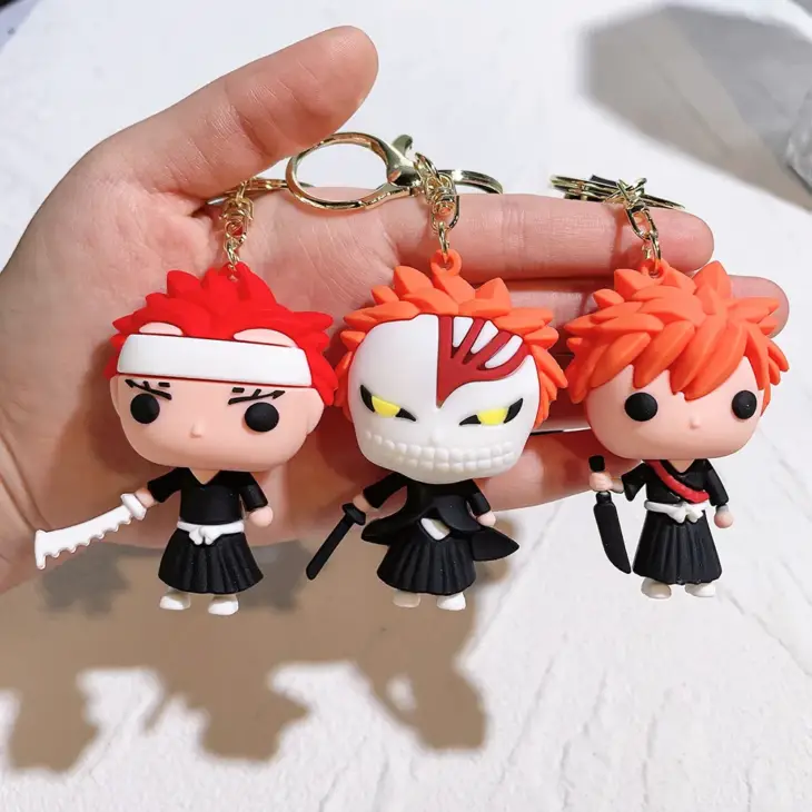 Anime BLEACH Figure Doll Toy Kurosaki Ichigo Model Keychain Backpack Ornament Keyrings Car Pendant Key Holder Kids Xmas Gifts - Image 6