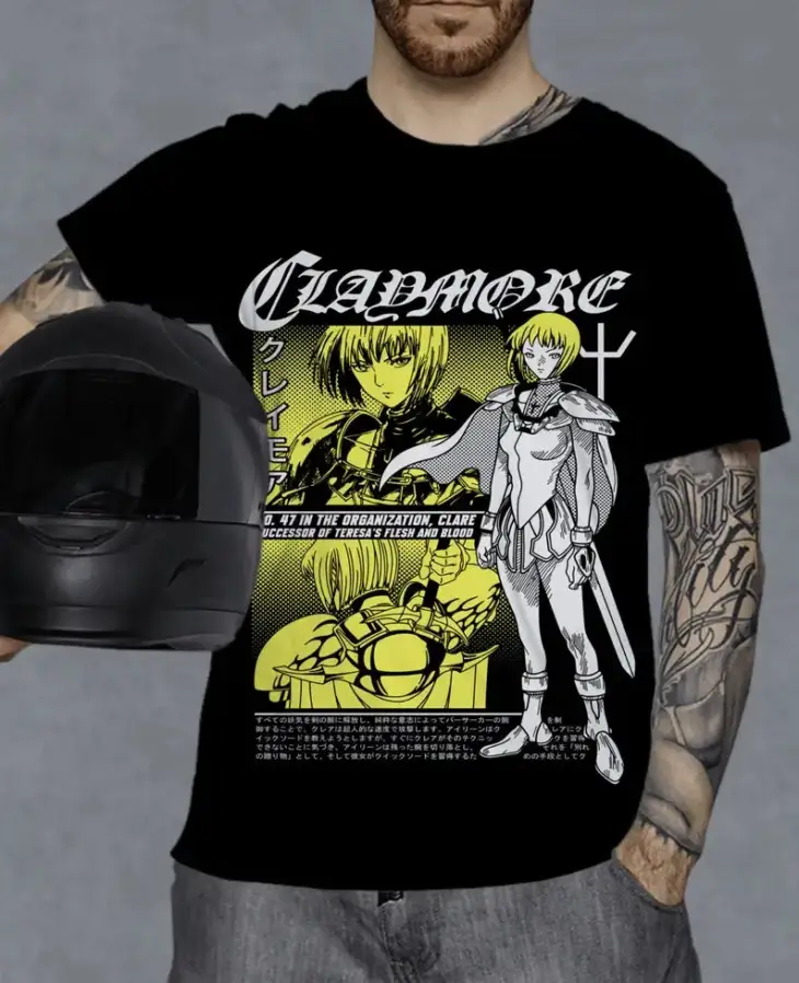 Unisex Claymore Anime T-Shirt, Clare, Miria Manga Shirt, cartoon shirt - Image 2