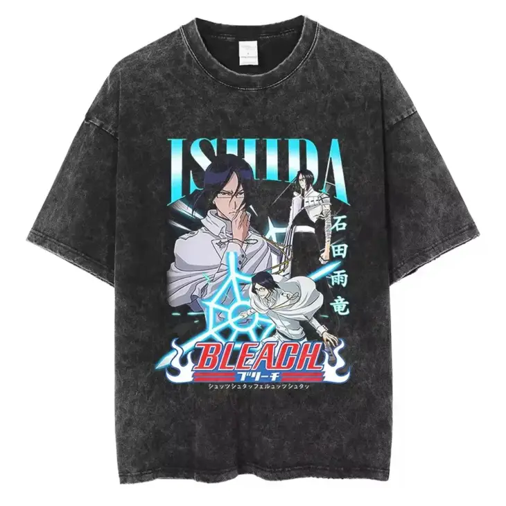Japan Anime Bleach Zaraki Kenpachi Graphic Printed T Shirt Men Women Manga Tshirts Harajuku High Quality Washed Cotton T-shirt - Image 2