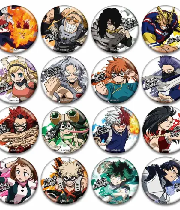 Round Cartoon Brooch Pins Handsome Izuku Katsuki Shoto Enamel Pin My Hero Academia Badge Jewelry Backpack Clothing Accessories 1