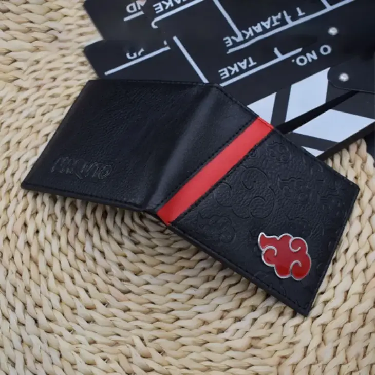 Naruto Akatsuki Wallet PU Coin Wallet Toy Uzumaki Sasuke Kakashi Action Doll Uchiha Bank ID Short Folding Wallet Christmas Gift - Image 2