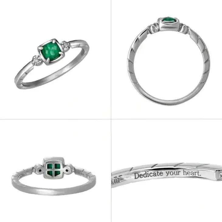 Attack on Titan Levi Character Image Rings Woman Anime Accessories Green Zircon Silver Color Ring Man Fashion Cosplay Jewelry - Image 3