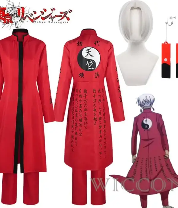 Anime Tokyo Cosplay Kurokawa Izana Cosplay Costume Tenjiku Red Uniform Earrings Wig Outfits Halloween Costumes for Men 1