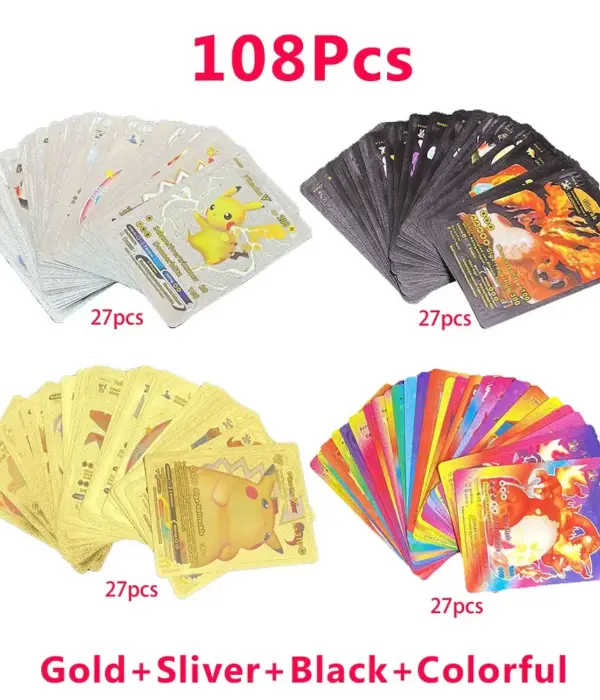 Pokemon Colorful Card Pokemon Cards Charizard Pikachu Arceus Silver Rainbow English French German Spanish VMAX VSTAR Cards Toys 1