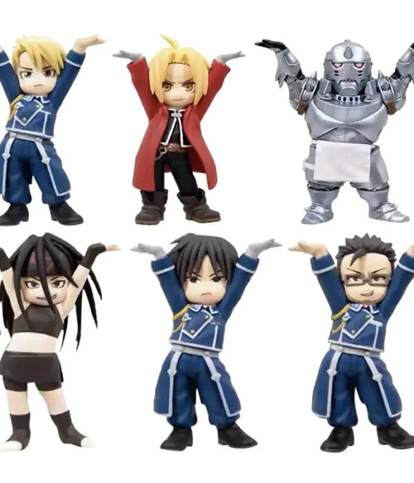 Japanese Genuine Gacha Scale Model Fullmetal Alchemist Character Pen Holder Alphonse Edward Roy Action Figure Toys 1