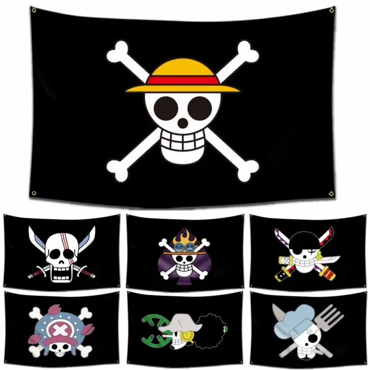 One Piece Luffy Straw Hat Pirates Flag Wall Banner
