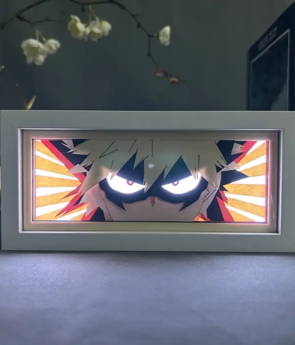 My Hero Academia Katsuki Bakugo Anime Lightbox Decor For Room Night Lamp Manga Gadget Personalized Gift Paper Cut Shadow Box 1