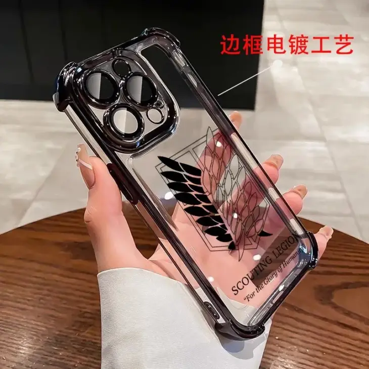 Attack on Titan Wings of Liberty Phone Case For iPhone 16 15 14 13 12 11 Pro Max X XR XSMax 8 Plus Shockproof Clear Armor Cover