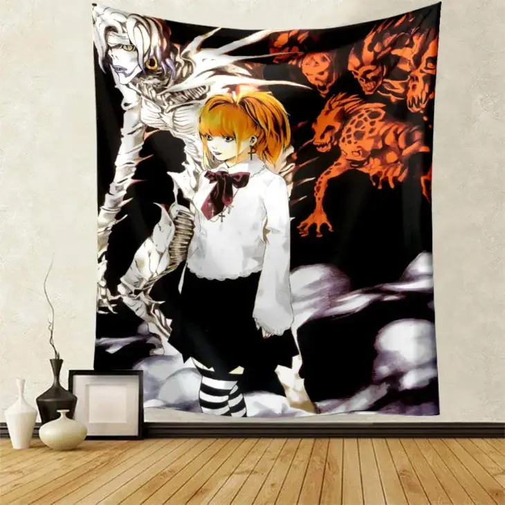 Kawaii Girl Tapestry Wall Decor Tapestry Anime Death Note Amane Misa Manga Aesthetic Room Decoration Meme Tapestries Art Poster - Image 2