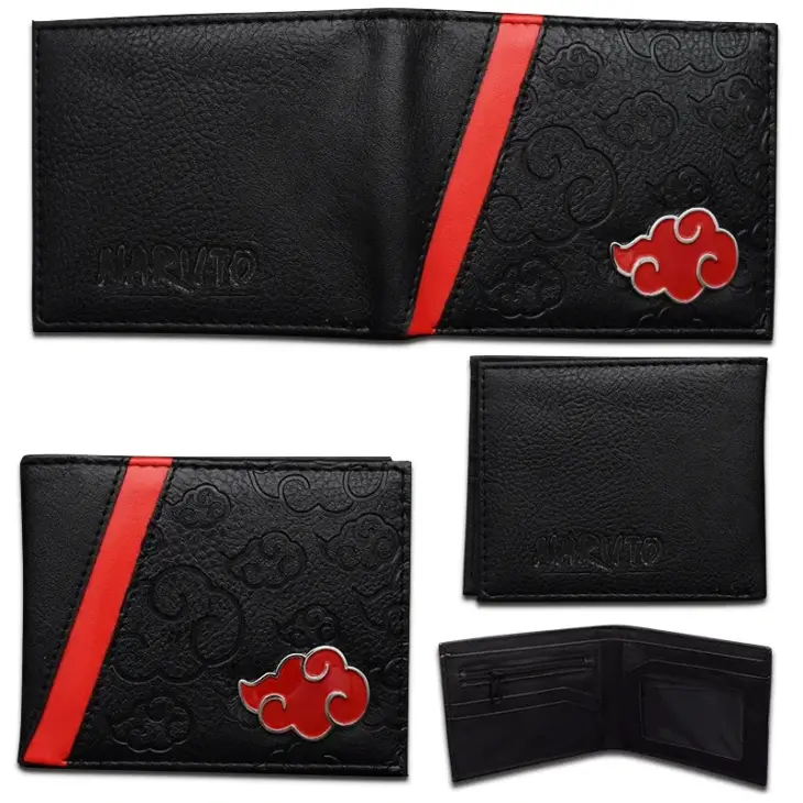 Naruto Akatsuki Wallet PU Coin Wallet Toy Uzumaki Sasuke Kakashi Action Doll Uchiha Bank ID Short Folding Wallet Christmas Gift - Image 6