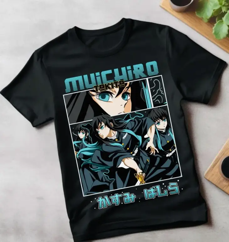 Demon Slayer Muichiro Tokito Premium Black Anime Shirt