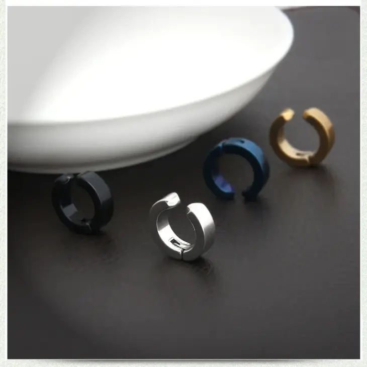 2pcs Anime Chainsaw Man Yoshida Hirofumi Cosplay Ear Clip Earrings Women Men Punk Black No Pierced Fake Ear Circle Pop Jewelry - Image 4