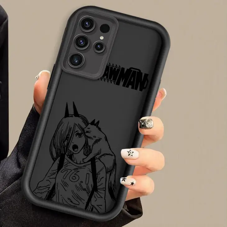 Chainsaw Man Anime Art Cool For Samsung Note 20 S24 S23 S22 S21 S20 Ultra Plus FE A25 A23 A22 A15 A31 5G Eye Ladder Back - Image 2