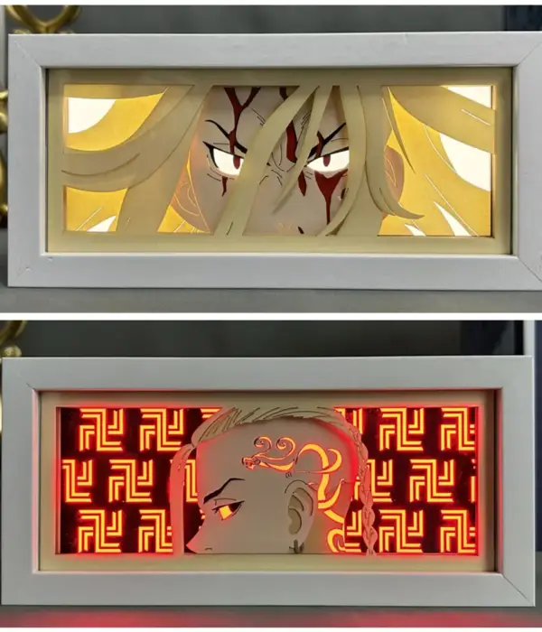 Paper Cut Led Light Box Tokyo Revengers Draken Night Light Anime For Bedroom Decor Kids Birthday Gift Table Lamps Mikey Lightbox 1